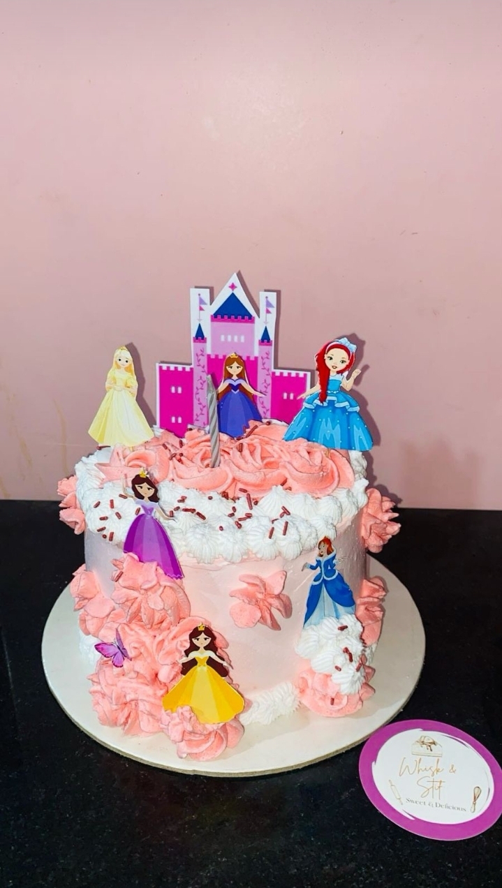 Custom theme cake design for baby girl with witch's sweet delicious message and cute decorations - Baby Girl Theme Cakes Karachi By Whisk And Sift